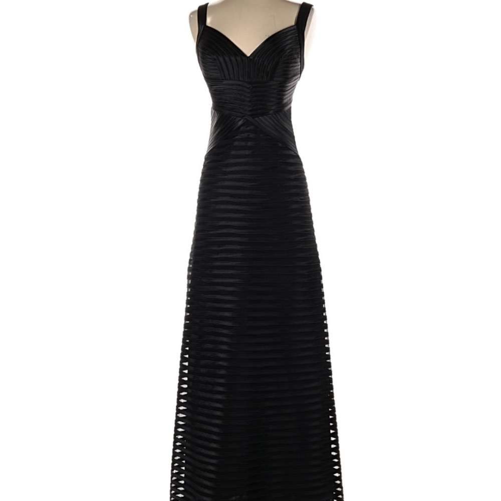 Chic Black Textured High Low Dress